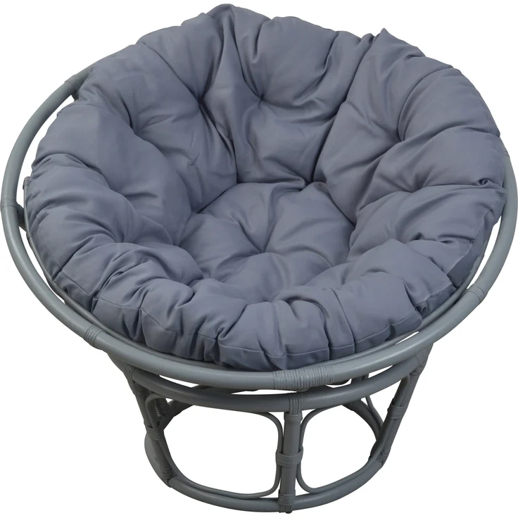 Papasansessel, Relaxsessel aus Rattan handgearbeitet, Ø 100cm, grau – Bild 2