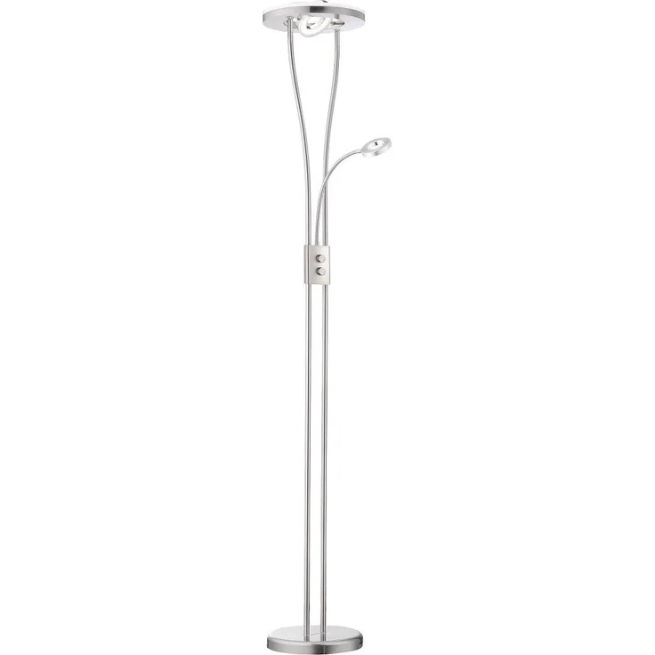 JUST LIGHT 11778-55 HELIA LED Stehleuchte rund mit Lesearm 3000K dimmbar stahlfarben