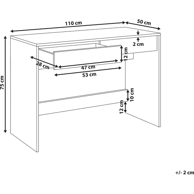 Schreibtisch RONDANE 110 cm x 50 cm Wurzelholz Optik – Bild 3