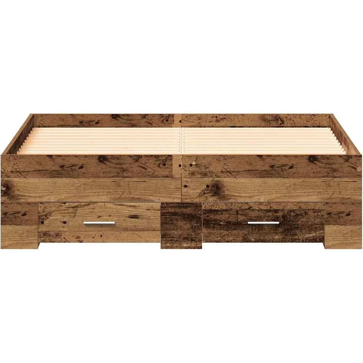 vidaXL Bettrahmen mit Schubladen Altholz 120 x 200 cm Holzwerkstoff 3333969 – Bild 5