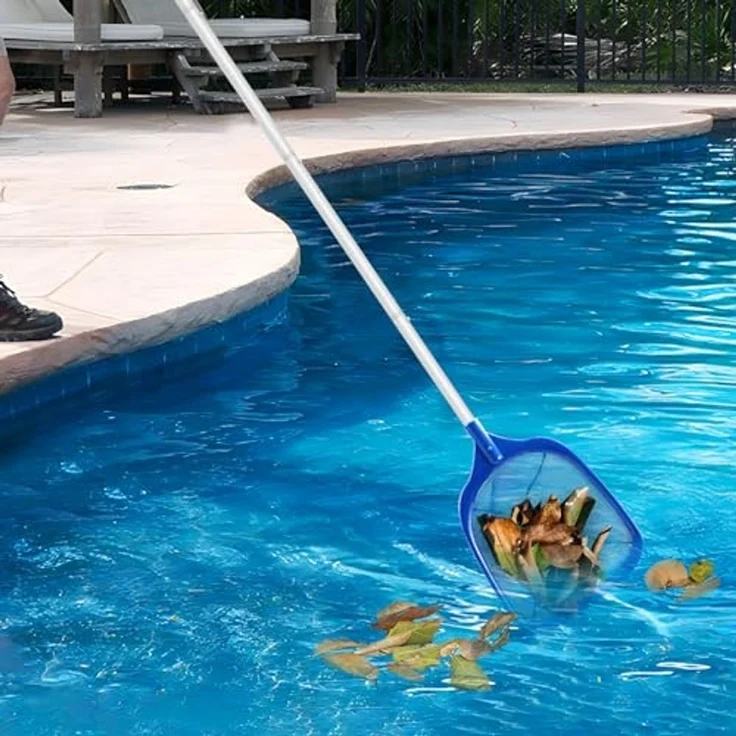 Jsdoin Pool Kescher, 161cm lang-Teichkescher mit Teleskopstange,14,5cm Tief Kescher Feinmaschig - Für Teich, Algen & Bestway Pool,Spa, Teiche, Whirlpools – Bild 7