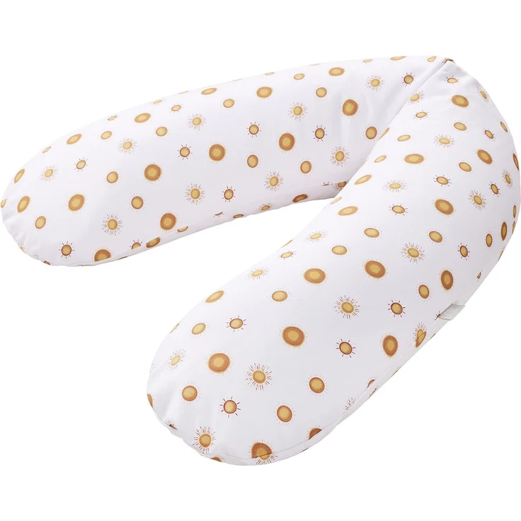 Rotho Babydesign Stillkissen Multi (190x35 cm) - Hypoallergen - geräuschlos - Seitenschläferkissen - Maschinenwaschbar - Motiv Boho Sun