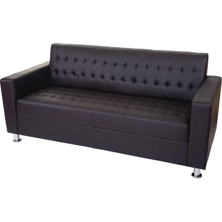MCW 3-Sitzer Sofa, Braun, Textilbezug, 180x82x75 cm, mit Metall-Füßen und schaumstoffgepolstert