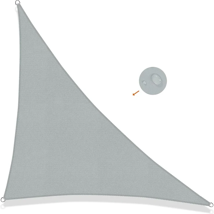 SUNNY GUARD Sonnensegel Dreieck 3 x 3 x 3 m Wasserdicht Sonnenschutz Wetterschutz Segel Baldachin UV Schutz für Balkon Terrasse Garten, Hellgrau – Bild 1