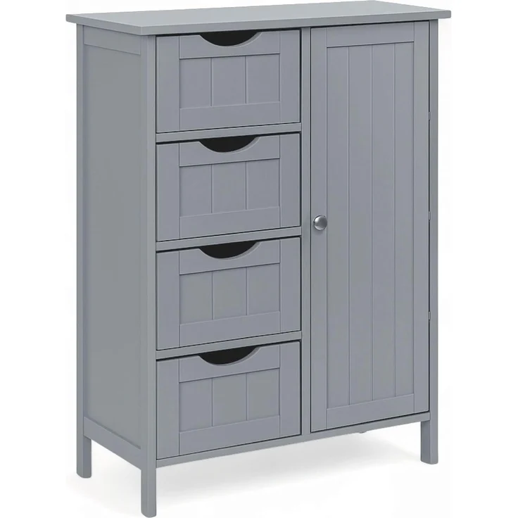 osoltus Badezimmerschrank Beistellschrank Hampton 55 x 30 x 82 cm Grau – Bild 6