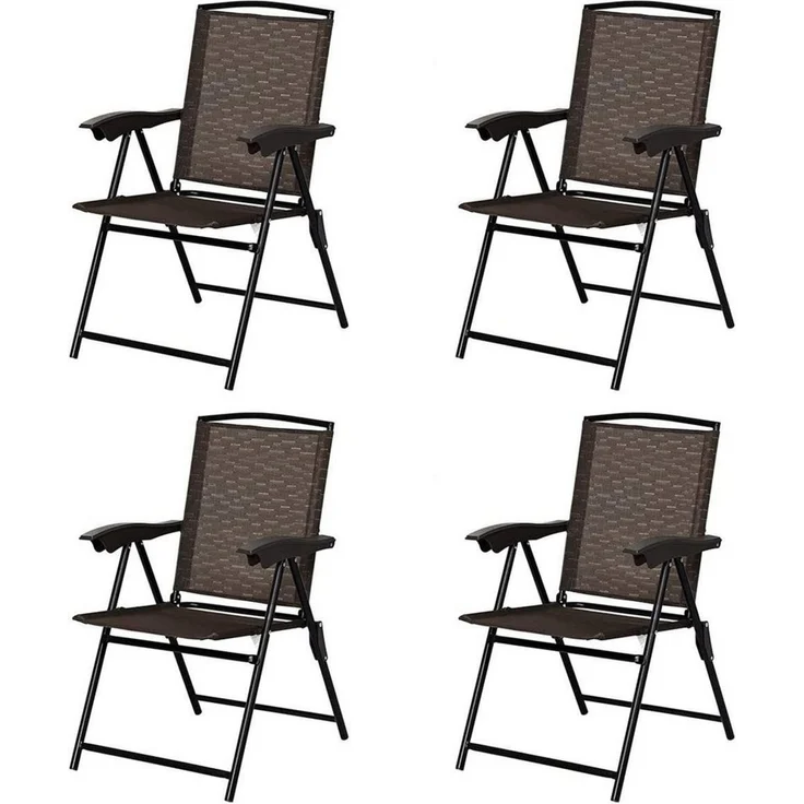 KOMFOTTEU Klappstuhl Terrassenstühle (4er Set), mit verstellbarer Rückenlehne – Bild 1