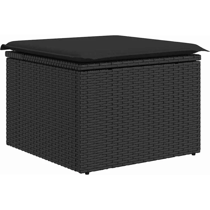 vidaXL Garten-Sofa-Set mit Speicher 6 pcs Schwarz Poly Rattan 3358060 – Bild 4
