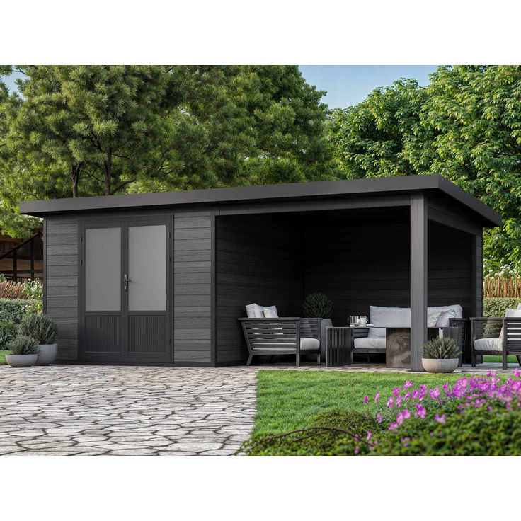 Fjordholz 'Style DeLuxe' Gartenhaus mit Lounge, WPC / Aluminium Grau, 535 x 290 x 210 cm, 7,8 m² – Bild 1
