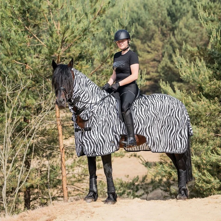 HKM Pferde-Fliegendecke Fliegenausreitdecke Zebra – Bild 3