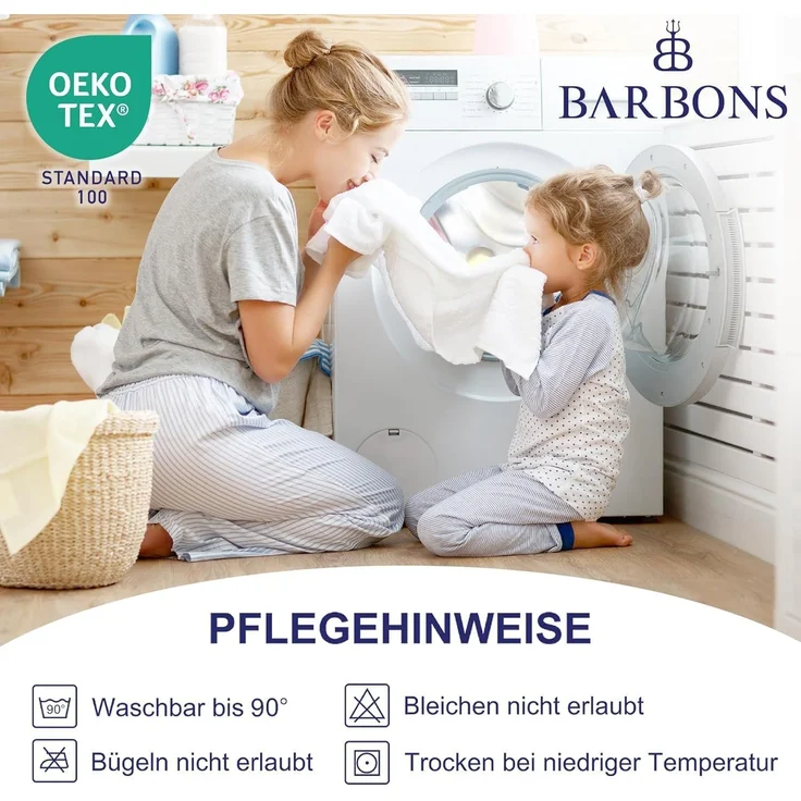BARBONS Matratzenschoner 90x200 2er - Oeko-TEX Zertifiziert wasserdichte Matratzenauflage Inkontinenzunterlage waschbar Nässeschutz Atmungsaktiv (90x200 cm (2er Set)) – Bild 6