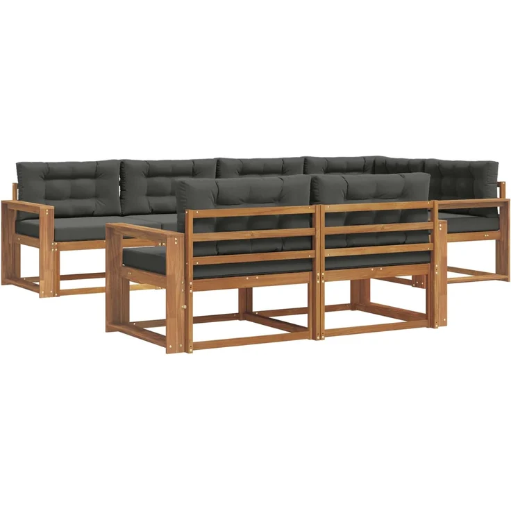 vidaXL Outdoor-Sofagarnitur 8 stk. 7-Sitzer Natur und Anthrazit 3367725 – Bild 2