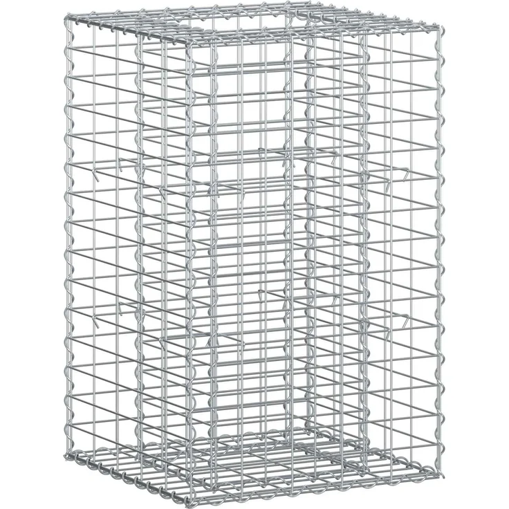 vidaXL Gabionen Hochbeet Silber 50 x 50 x 80 cm Verzinkter Stahl 42033326 – Bild 1