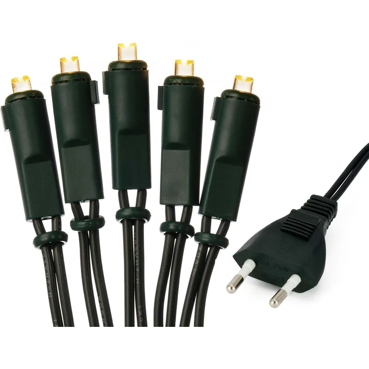 hellum 20 LED Mini Lichterkette innen, 2,85m beleuchtet, grünes Kabel | LED Lichterkette warmweiß mit Stecker, Weihnachtsbaum Lichterkette für Partybeleuchtung, Fenster, Tischdeko
