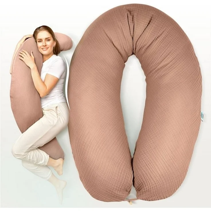 SEI Design Stillkissen Seitenschläferkissen XXL Babynest - Baby Erstausstattung Neugeborene, Schwangerschaftskissen mit Bezug, Schwangerschaftskissen mit Bezug, Bezug 100% Baumwolle – Bild 4