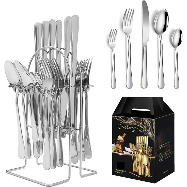 ibettertec Besteck-Set Besteckset,30 Stück Edelstahl Besteck Set 6 Personen,Spiegelpoliert, 6 Personen