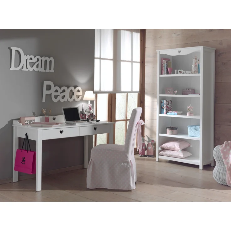Jugendzimmer-Set >AMORI< in Weiß aus Massiv Kiefer und MDF – Bild 2
