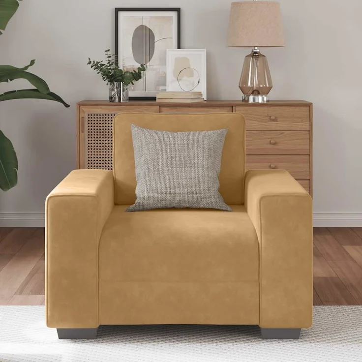 vidaXL Sessel Braun 100x77x82 cm Samt 4105254 – Bild 2