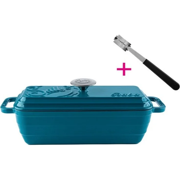 Sallys Brotbackform Hochwertiger Gusseisen-Bräter & Brotbackform Baba – 2,8 l rechteckig, (ideal zum Brotbacken & Braten, flach & gleichmäßig hitzebeständig Grill/Backofen), 38,6×13,6 ×14,5 cm / 2,8 l, Vollgusseisen mit Emaille – Bild 4