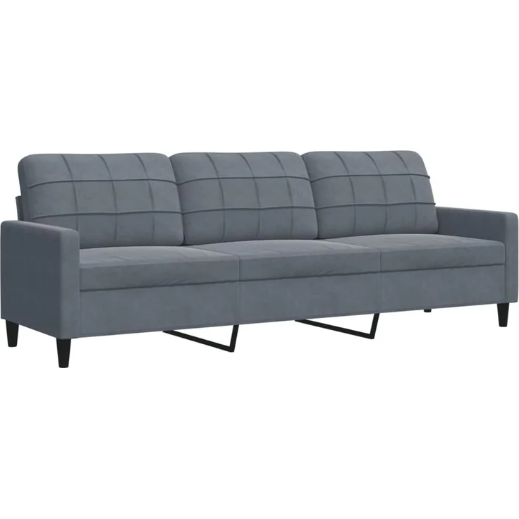 vidaXL 3-Sitzer-Sofa Dunkelgrau 210 cm Samt 4007645 – Bild 1