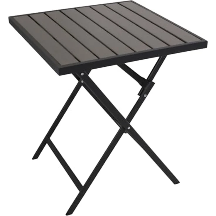 DEGAMO Gartentisch ASCIANO, 60x60 cm, Metall anthrazit, Tischplatte Kunstholz grau – Bild 6