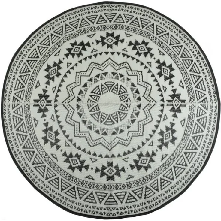 Esschert Design Außenteppich 180 cm Schwarz und Weiß OC18 421298 – Bild 4