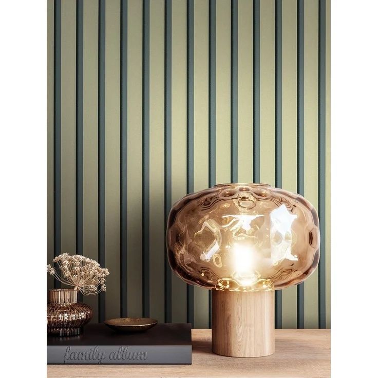 Newroom Vliestapete, Grün Tapete Skandinavisch Paneele - Holzwandpaneele Wandpaneele Olivgrün Modern Lamelle für Wohnzimmer Schlafzimmer Flur – Bild 2