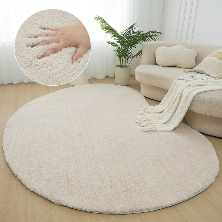 LeGer Home by Lena Gercke Hochflor-Teppich Halrum, einfarbig, besondere Form, modern, U-förmig, Höhe: 25 mm, organische Form, bean shape, kuschelig, Wohnzimmer, Schlafzimmer – Bild 1