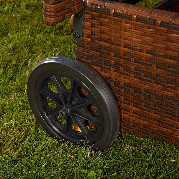 Rattan Loungeliege verstellbar Sonnenliege Polyrattan Lounge Gartenliege Braun – Bild 4