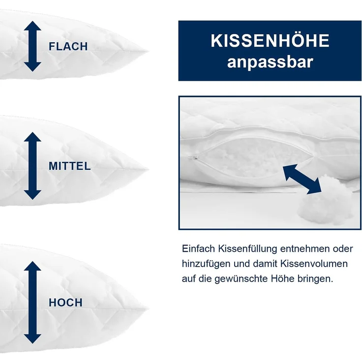 Irisette 'Bettcomfort' Kissen, Polyester weiß, 40x80 cm – Bild 5