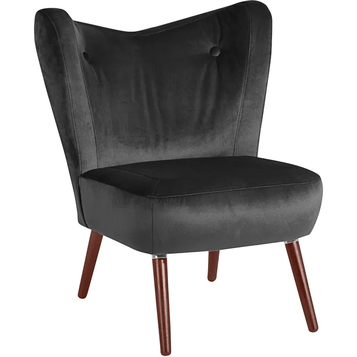 Sessel Kathy Bezug Samtvelours Buche nussbaum dunkel / anthrazit 22620