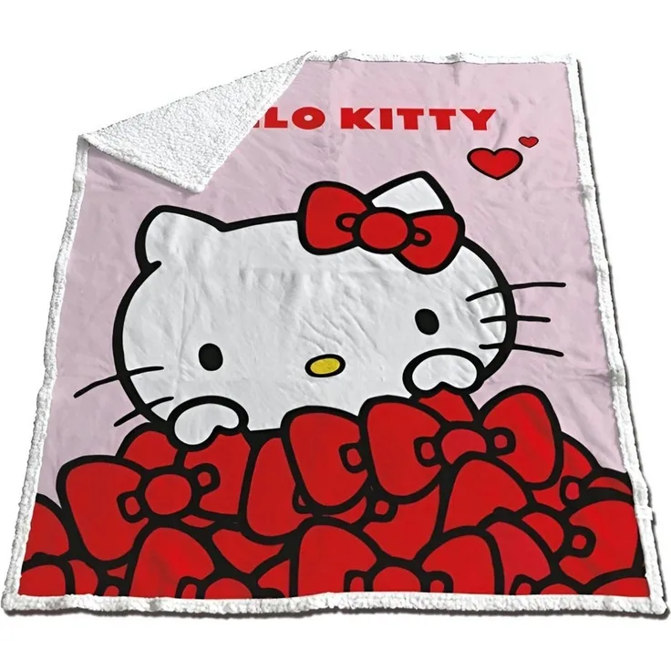 Wohndecke Hello Kitty Coral Decke warme XL Kuscheldecke 130x170 cm, Hello Kitty