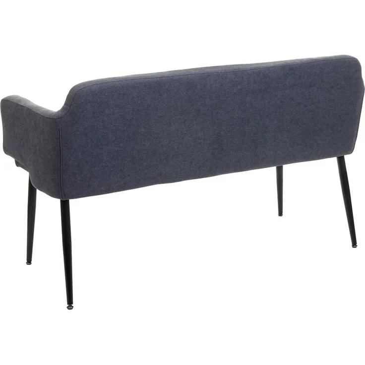 Sitzbank HWC-L13, Esszimmerbank Bank Polsterbank Garderobenbank Rückenlehne Armlehne Stoff/Textil 133cm ~ anthrazit – Bild 8
