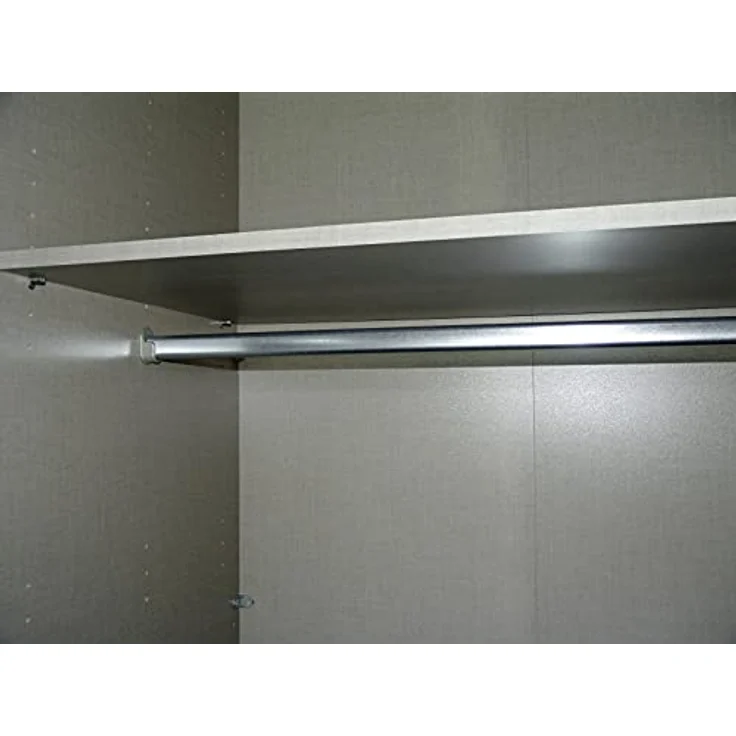 Rauch Möbel Imposa Kleiderschrank/Schwebetürenschrank mit Spiegel, 4 Einlegeböden, 4 Kleiderstangen, 3-türig, Hochglanz weiß/Alpinweiß, 316 x 62 x 210 cm – Bild 4