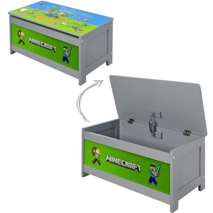 MINECRAFT - Sitzbank, Truhe mit Stauraum, Kindermöbel mit buntem Design – Bild 6