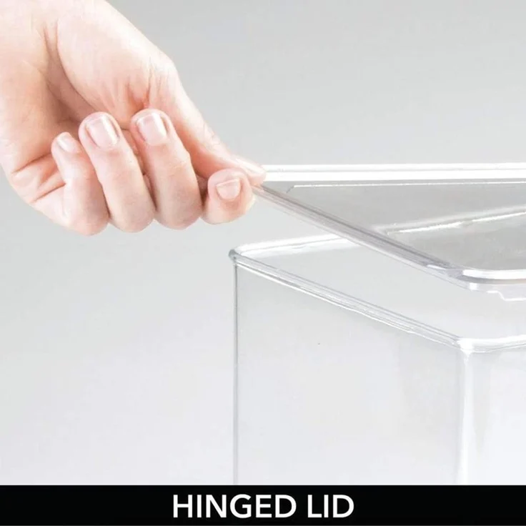 mDesign Aufbewahrungsbox Organizer Stapelkiste 2er-Set Deckel Transparent – Bild 6