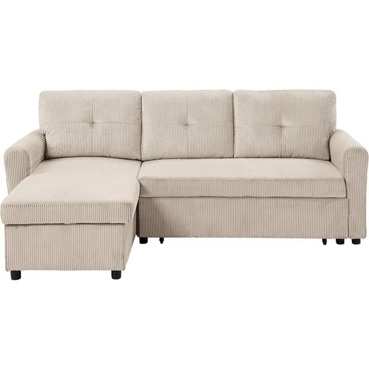 ATLANTIC home collection Schlafsofa Gustavo L-Form, B: 199 cm, mit Bettfunktion, Bettkasten & seitlichen Taschen – Bild 4