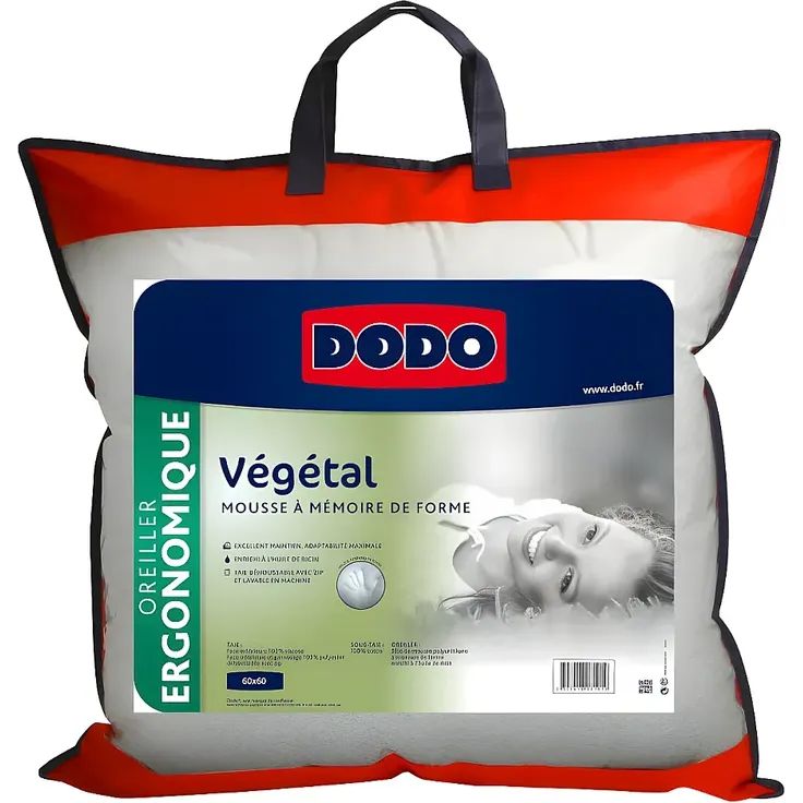 DODO - VEGETAL Kopfkissen Stoff Weiß - B 60 cm x H 5 cm x L 60 cm