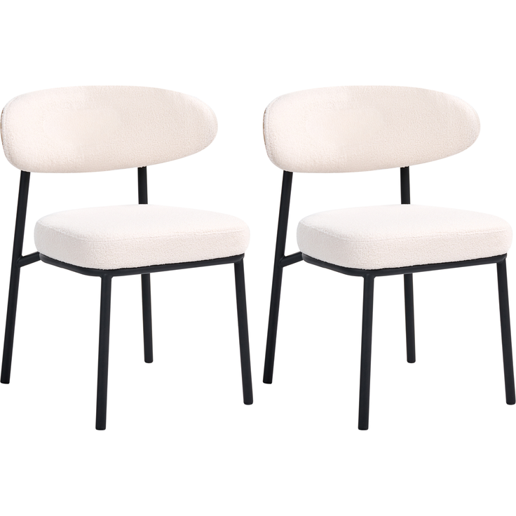Esszimmerstuhl 2er Set WINTON Bouclé Cremeweiß – Bild 4