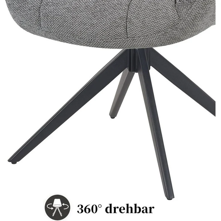 DUBI Möbel Polsterstuhl Mika-Mila, pulverbeschichtet, 360° drehbar im 2er-Set – Bild 4