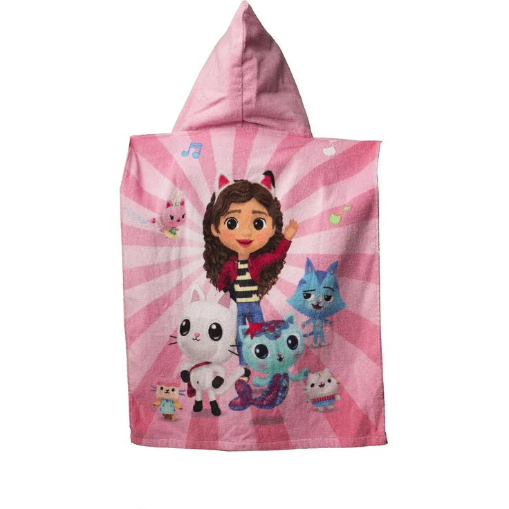 Gabby's Dollhouse Badeponcho für Kinder Hochwertiger Frottee aus 100 % Baumwolle – Bild 1