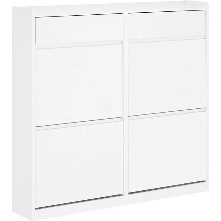SoBuy FSR169-W Schuhschrank, MDF, Lackiert, Weiß, 78 x 108 x 24 cm