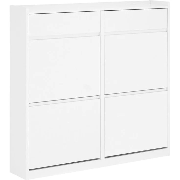 SoBuy FSR169-W Schuhschrank, MDF, Lackiert, Weiß, 78 x 108 x 24 cm – Bild 1