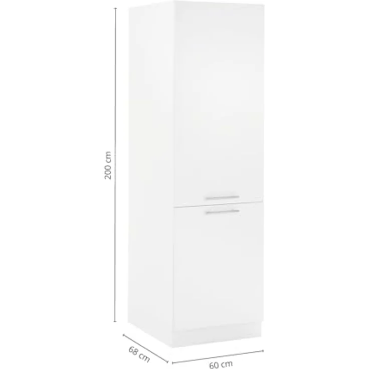 Laundreezy Einbauschrank für Kühlschrank, Weiß - Geräumiger Hochschrank für Waschküche & Hauswirtschaftsraum - 60 x 200 x 68 cm (B/H/T) – Bild 2