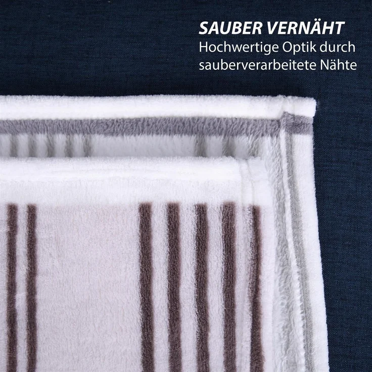 Mikrofaser Flauschdecke 150x200cm - Ornament Streifen 150x200cm – Bild 6