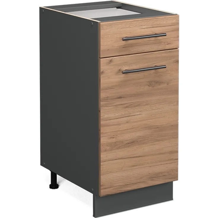 Küchenunterschrank Fame-Line Goldkraft Eiche 40 cm ohne Arbeitsplatte Vicco