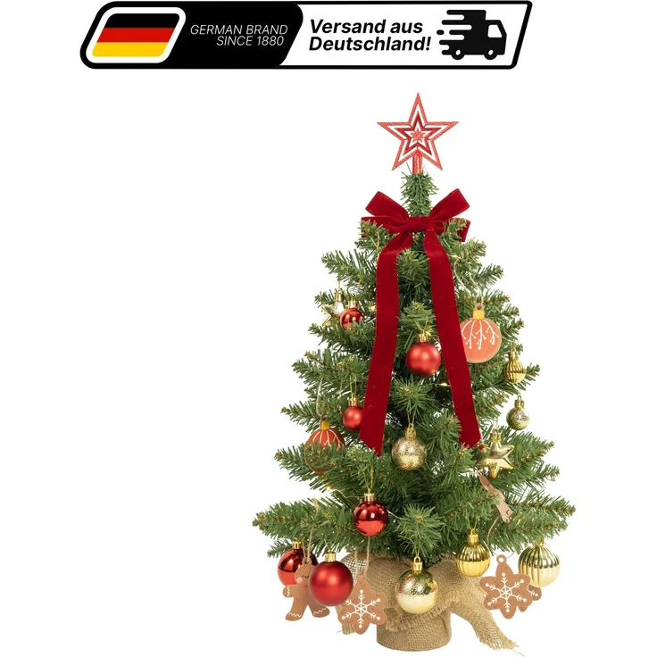 Aurelia Home Künstlicher Weihnachtsbaum 60 cm – PVC-Zweige, Holzständer – Bild 1
