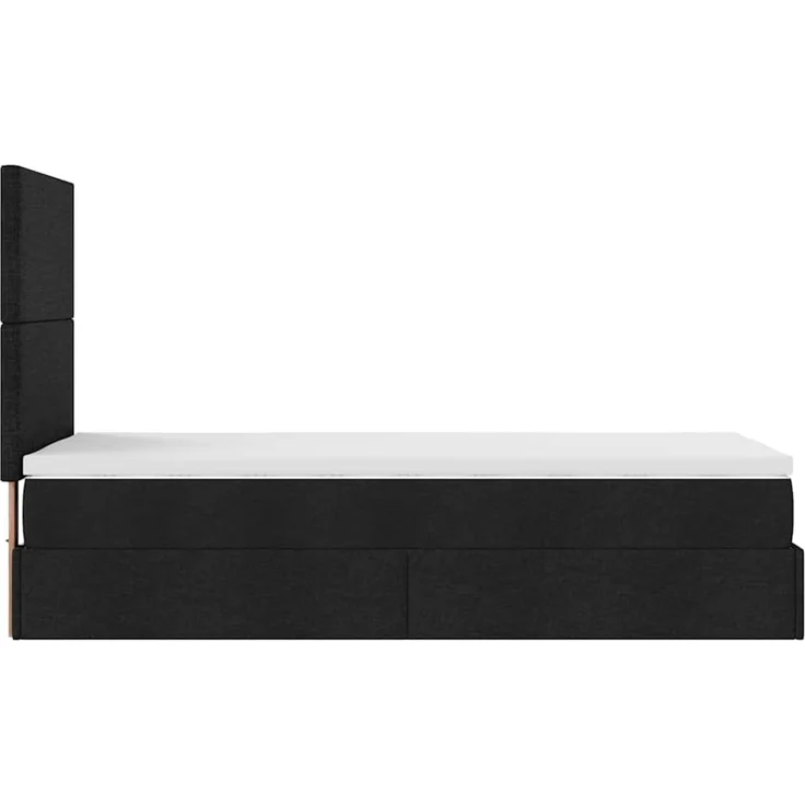 vidaXL Ottoman-Bett mit Matratze & LEDs Schwarz 100x200 cm Stoff 3313901 – Bild 10