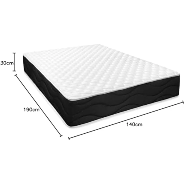 Homey Viskoelastische Matratze Sleep Pro wendbar (Winter-Sommer), Härtegrad mittel bis hoch, Dicke 30 cm, milbendicht, antibakteriell und hypoallergen, 140x190 cm – Bild 4