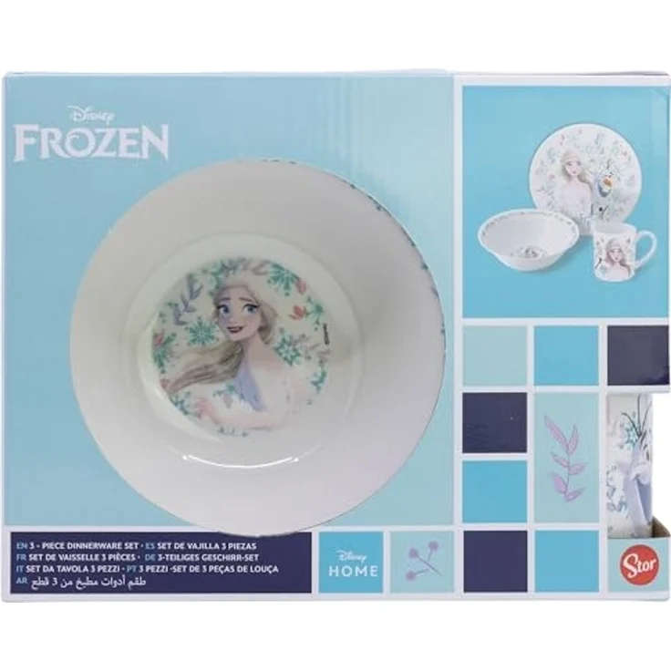 Disney Frozen Kindergeschirr-Set Keramik 3 teilig Teller Schüssel Becher in Geschenkbox (3-tlg), 1 Personen, Keramik, 3 Teilig – Bild 3