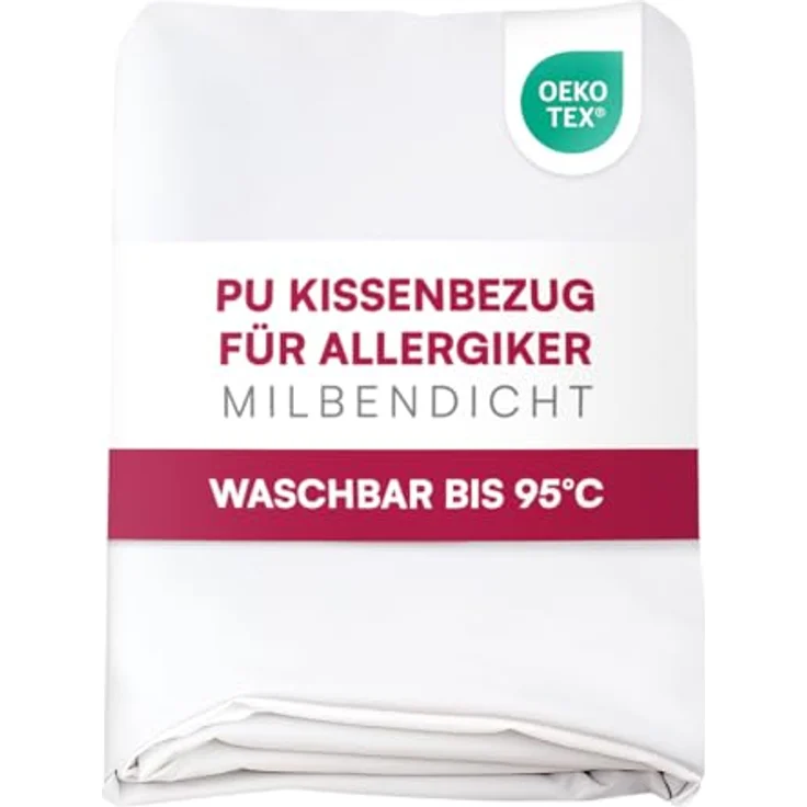 Clinotest Kissenbezug Wasser- und Milbendicht, (1 Stück), Kissenschoner hypoallergen & atmungsaktiv, PU-Bezug waschbar bei 90°C – Bild 2